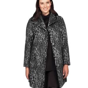 ELLOS -Brushed Wool-Blend Coat Size 12